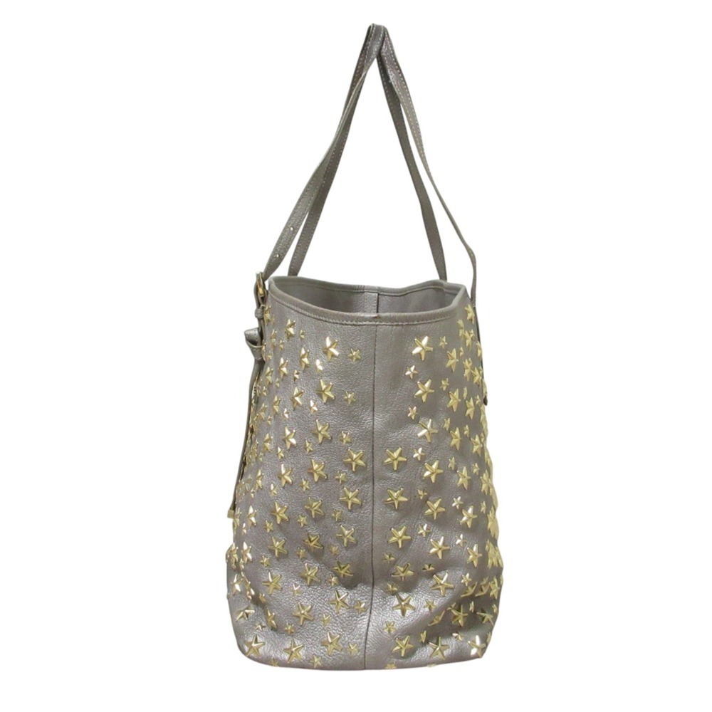 JIMMY CHOO Sasha M Star Studded Leather Tote Bag, Silver, Women's - Picture 5 of 14